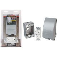 Taymac Outdoor GFCI Outlet Kit MKG4280SS - Lockable - Multicolor — Indoor & Outdoor Use, NEC-Compliant