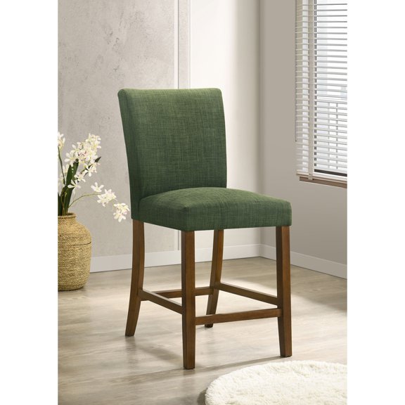 MTLSGKZ Green Upholstered Counter Chair Set of 2, Cushioned Parsons Dining Chairs with Solid Wood Legs for Kitchen Island