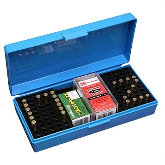 MTM 22/17 RIFLE CARTRIDGE BOX POLY BLUE W/HANDLE