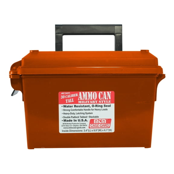 MTM Ammo Can Tall 30 Caliber Polymer Orange