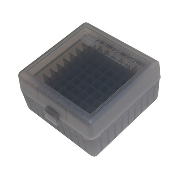 MTM Ammo Box 100 Round Flip-Top 22-250 243 308 Win 220 Swift, Clr-Smoke
