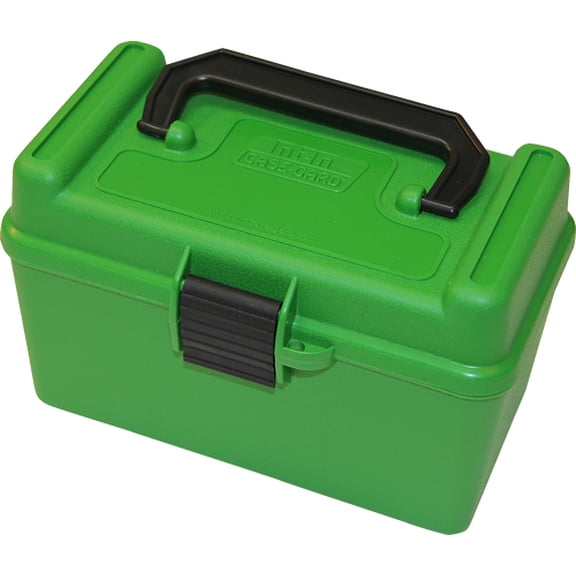 MTM H-50 50RD LG RIFLE AMMO BOX W HANDLE POLY GREEN