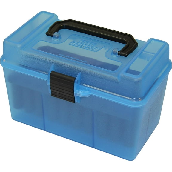 Dlx Lge Rifle Ammo Case 50Rd - Clr Blue