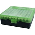 thumbnail image 1 of MTM P-100 Fliptop Box .45 ACP/10mm/.40 S&W/.41 AE, Clear Green/Black, 1 of 3