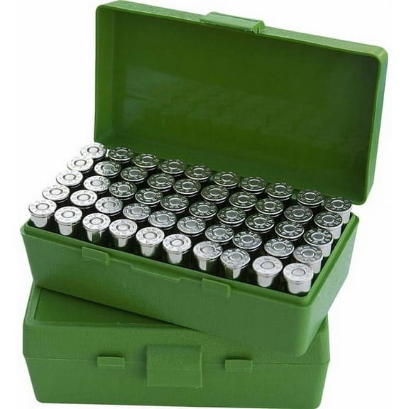 MTM P-50 Dust and Moisture Resistant Ammo Box, 50 Rounds, Green