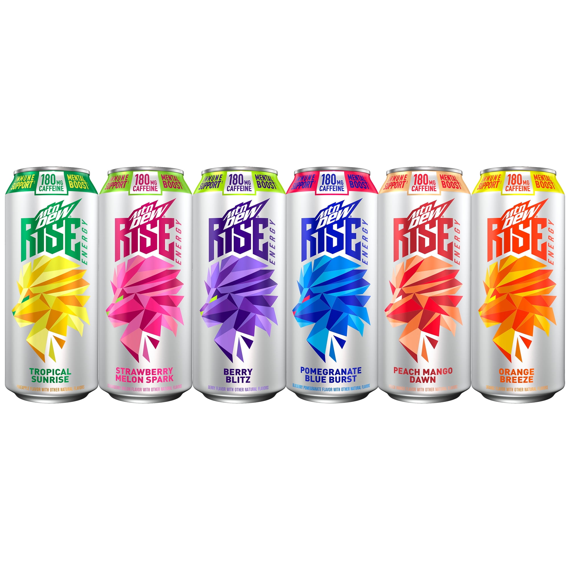 MTN DEW ENERGY, 6 Flavor Energy Drink Variety Pack, 16 oz, 12 Pack Cans