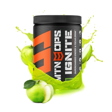 MTN OPS Ignite Supercharged Energy and Focus Drink (Green Apple) Powder #1040-SA-20029