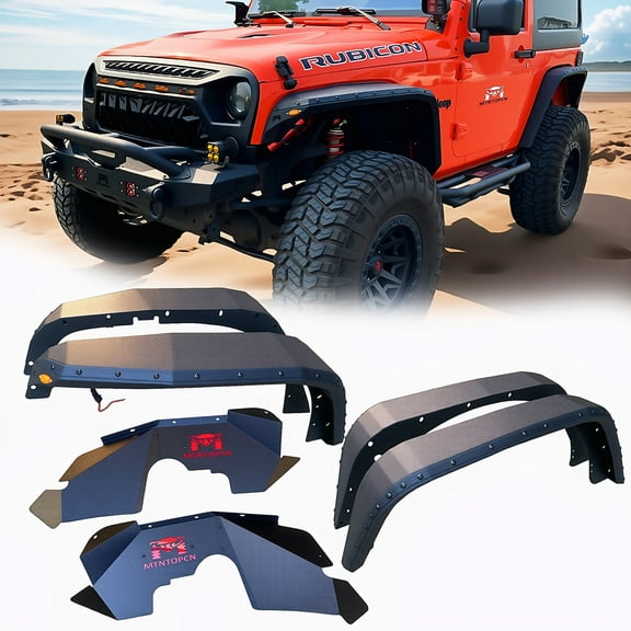 MTNTOPCN Blade Concept Design Steel Fender Flares Fits 2007-2018 Jeep Wrangler JK with Inner8.25" + Inner Fenders