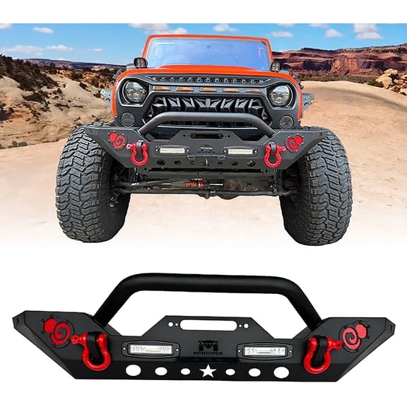 MTNTOPCN, Automotive Front Bumper with Calabash Brother Gourd Design for Jeep Wrangler & Gladiator