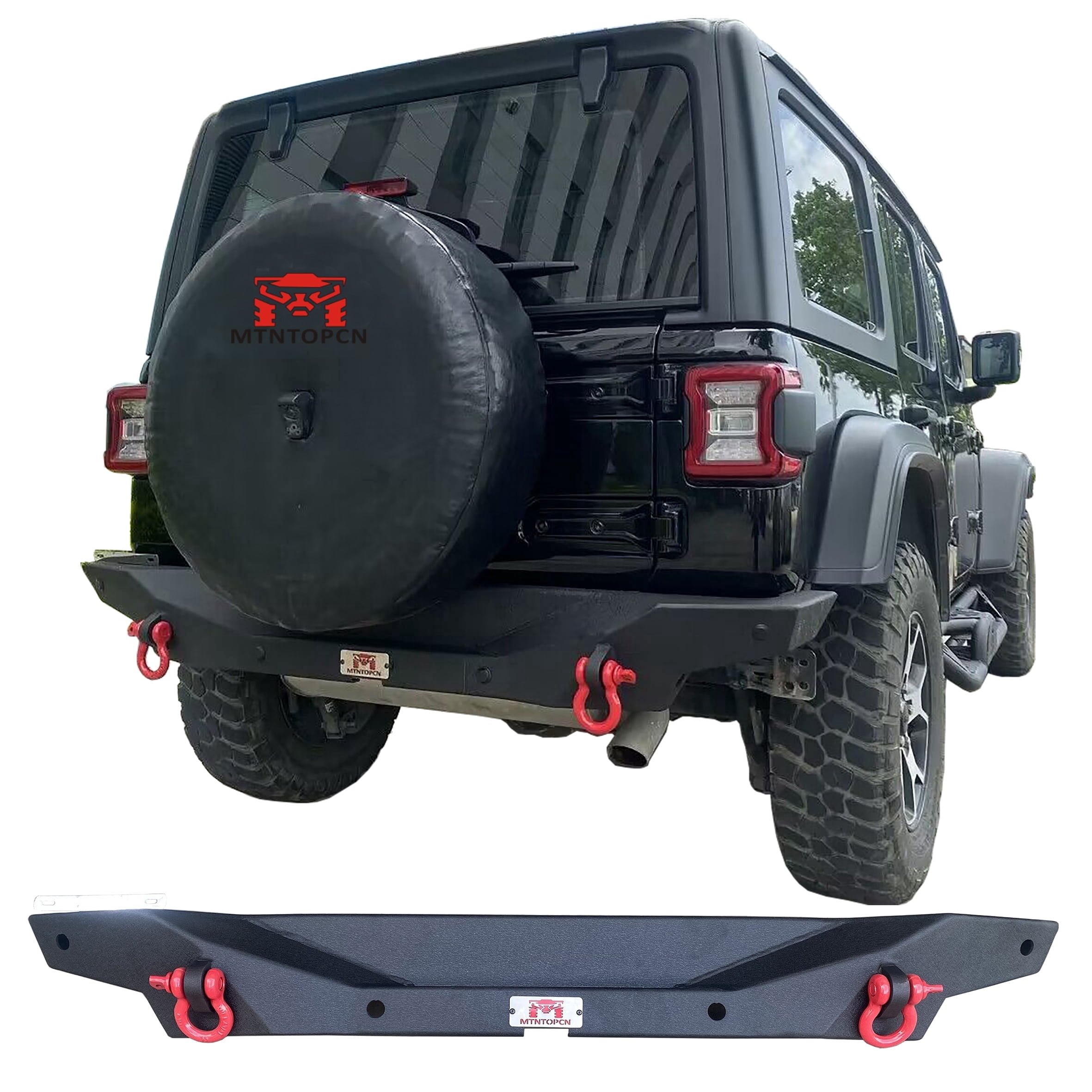 MTNTOPCN Aluminum Rear Bumper for Jeep Wrangler JL and JLU Stylish ...
