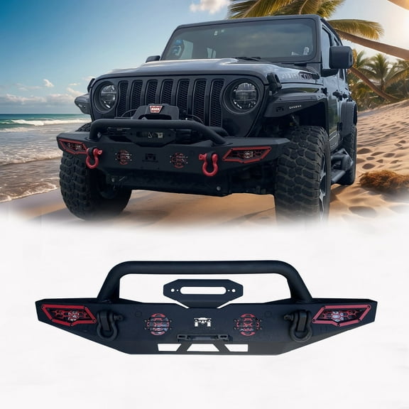 MTNTOPCN Automotive Front Bumper with US Appearance Patent for Jeep Wrangler and Gladiator
