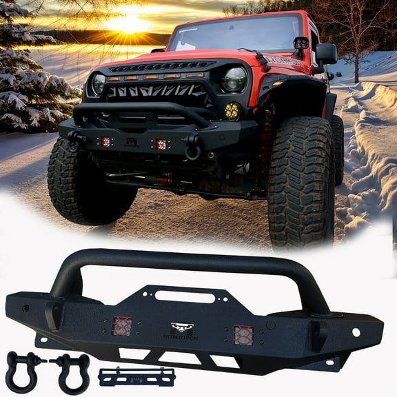 MTNTOPCN Stubby Front Bumper with Appearance Patent for 2007-2026 Jeep Wrangler & Gladiator