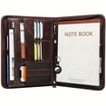 MTOTECH Zippered Faux Leather Padfolio, Resume Portfolio with Notepad ...