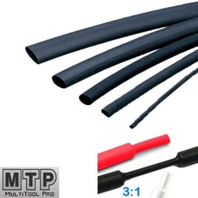 MTP ® 1/4" (6.4 mm) Black Pk 25 6" 3:1 Heat Shrink Tubing Adhesive Lined Dual Wall Black