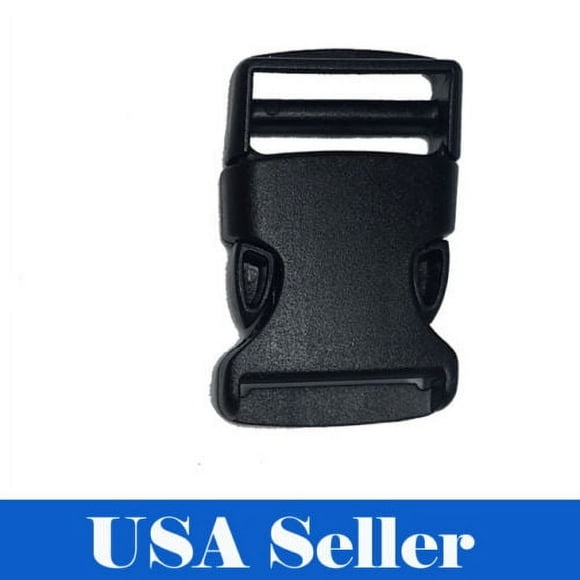 MTP 10X 1.5 Inch Plastic Black Strap Webbing Pracord Bracelet Side Release Buckle Clap Craft3.8 CM