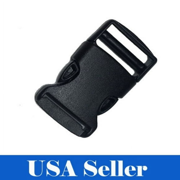MTP 10X 1 Inch Plastic Black Strap Webbing Pracord Bracelet Side Release Buckle Clap Craft 2.5 CM
