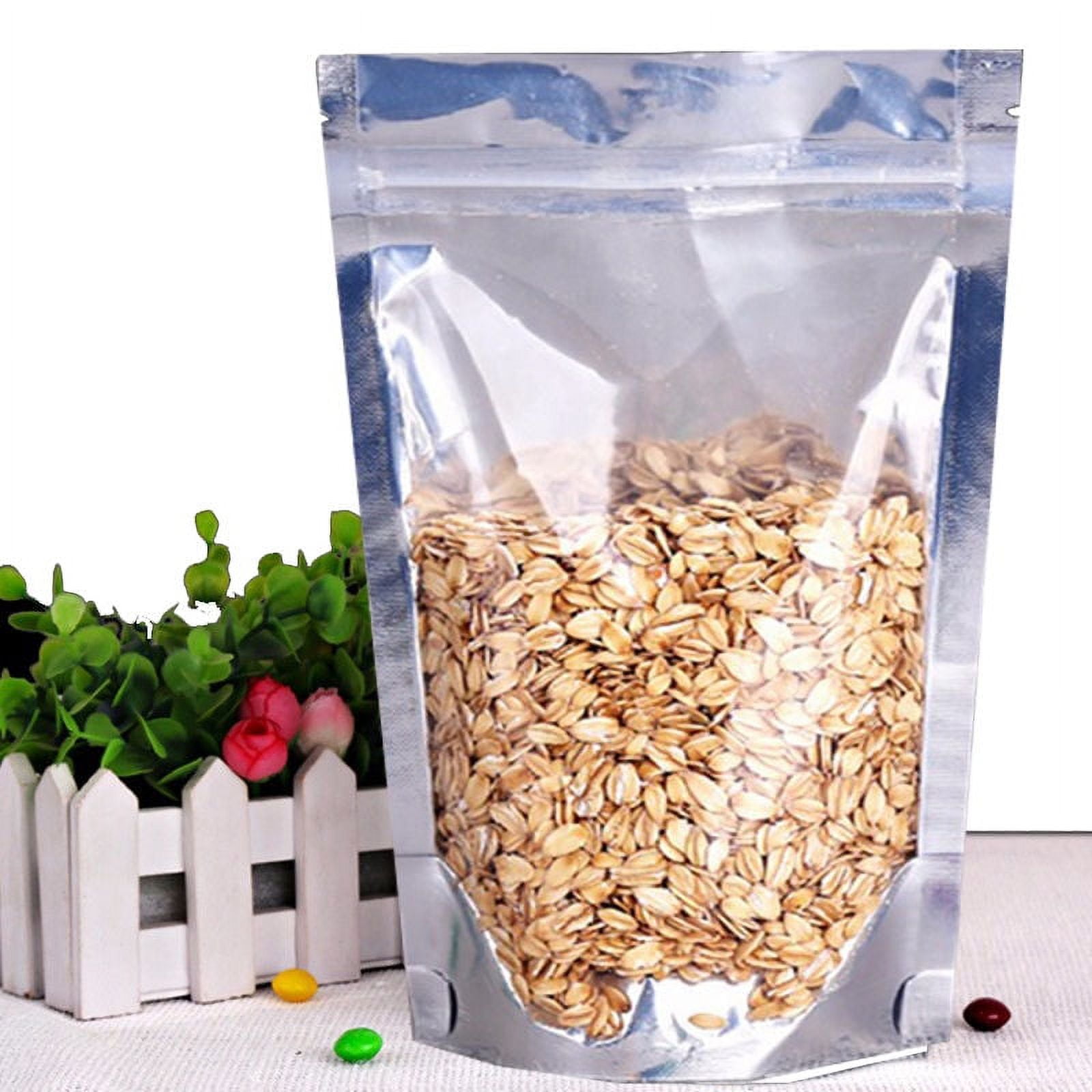 MTP 10X 20x30cm Stand Up Clear Silver Aluminium Foil Reusable Zip Bag Food Save Mylar Metallic Resealable Clear Foil Zipper Lock Pouches