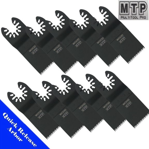 MTP ?10x Coarse Tooth Quick Release Arbor Universal Fit Multi Tool Oscillating Multitool Wood Saw Blade for Craftsman Rockwell Hyperlock Porter Cable Black & Decker Fein Bosch