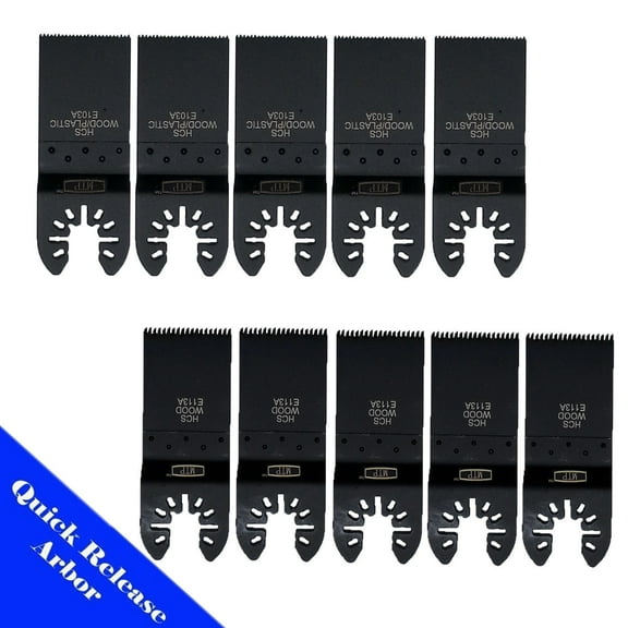 MTP ?10x Fine/Coarse  Quick Release Arbor Universal Fit Multi Tool Oscillating Multitool Wood Saw Blade for Craftsman Rockwell Hyperlock Porter Cable Black & Decker lt Fein Bosch