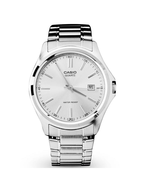 MTP-1183A-7A Men's Silver Quartz Casual Analog Watch w/ Date Display
