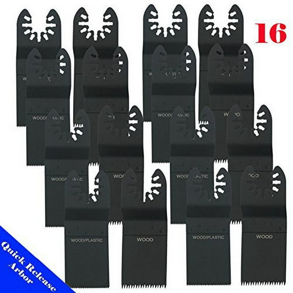 MTP 16 Assorted Metal/wood Oscillating Multitool Quick Release Saw Blades Fit Fein Multimaster Porter Cable Black and Decker Bosch Dremel Craftsman Dewalt Rockwell Hyperlock Chicago Stainley Skil