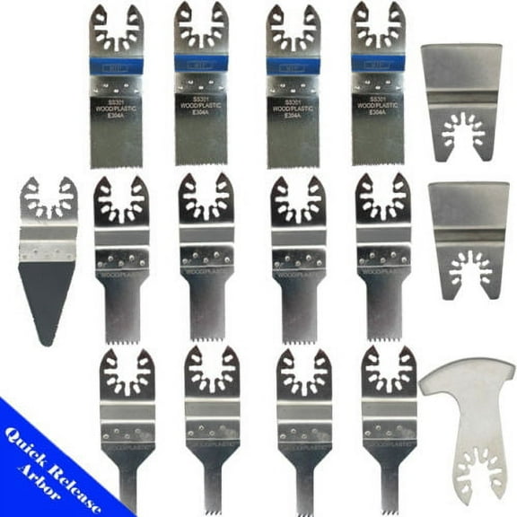 MTP ?  16x Assorted  Quick Release Universal Fit Multi Tool Oscillating Multitool Saw Blade for Craftsman Rockwell Hyperlock Porter Cable Black & Decker t Ridgid Ryobi Bosch Tool Free System