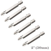MTP ® 2" (50mm) Pack of 6 Phillips #2 Screw Driver Bit Quick Release Hex 1/4" Shank Magnetic Tip Chrome Vanadium Steel CR-V PH2