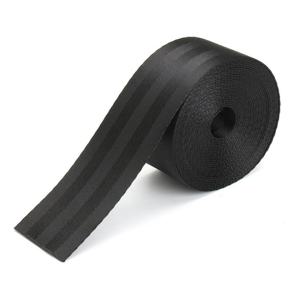 MTP 2" x 10 Yards Seat-Belt Black Polyester Webbing Strap Repair 3 Panel 2500 lbs Heavy Duty Backpack