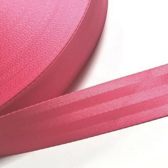 MTP 2" x 5 Yards Seat-Belt Pink Polyester Webbing Strap Repair 3 Panel 2500 lbs Heavy Duty Backpack