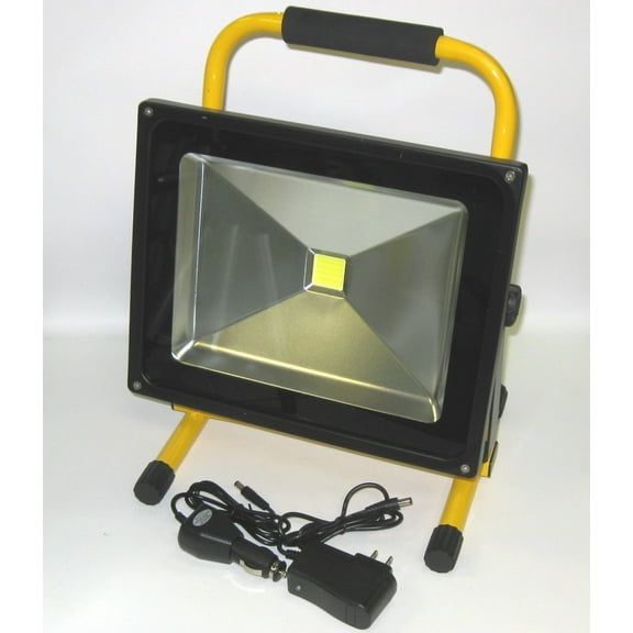 MTP 30W Rechargeable Portable LED Work Light, 2200mAh x 4 section, AC Adapter and Car Charger Included, Waterproof IP65, Outdoor Floodlight 6000K White Light