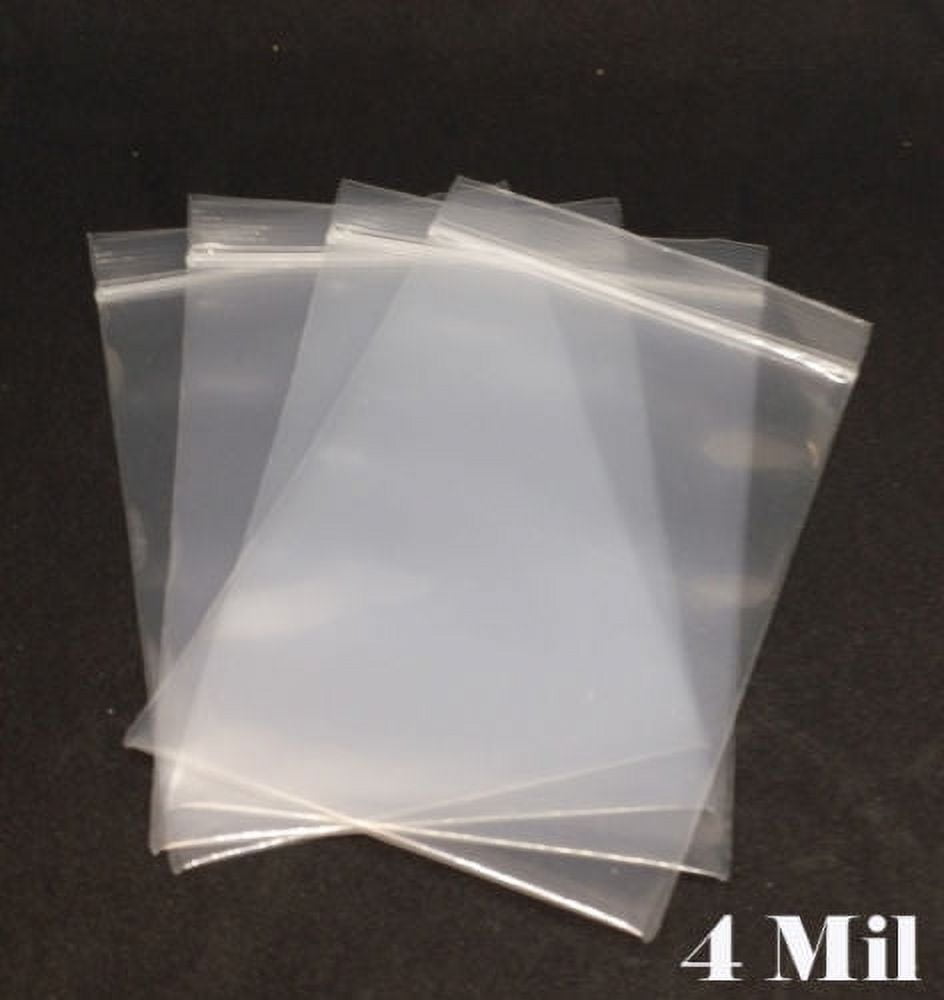 100 Count 3.5x3.5 Inch Clear Plastic Bags - 4 Mil Heavy Duty Zip Lock With Hang Holes