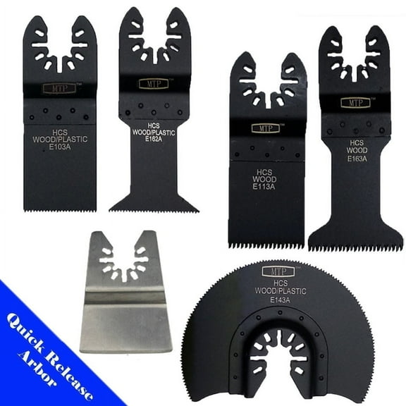 MTP ? 6 Assorted Saw Oscillating Multitool Quick Release Saw Blades Fit Fein Multimaster Porter Cable Black and Decker Bosch Dremel Craftsman Rockwell Hyperlock Chicago Stainley Skil