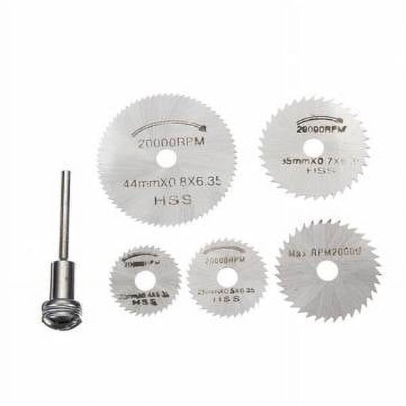 MTP 6pcs HSS Circular Saw Blade Cutting Discs Wheel Set For Rotary Tool for Dremel Black and Decker300 400 200 Multipro 285 1/8" Shank