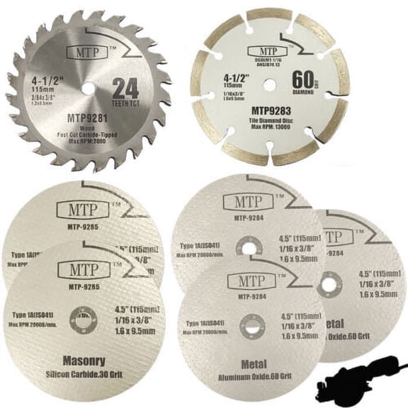 MTP 7x 4-1/2 x 3/8" Metal Wood Tile Saw Blade for ROCKWELL RK3441K WORX WX429L AD 115x9.5mm