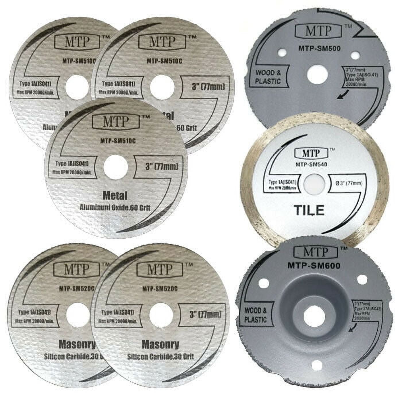 MTP 8 Assort 3" Wood Plastic Metal Masonry Cutting Wheel For Dremel SM600 Saw Max