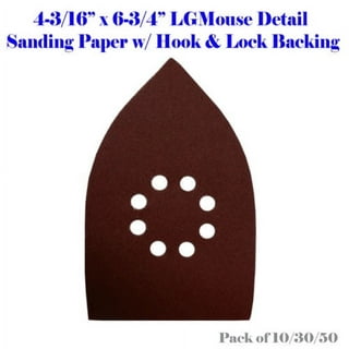 LotFancy Sanding Pads for Black and Decker Mouse Sanders, 50PCS 60 80 120  150 220 Grit Sandpaper Sheets Assortment - Hook and Loop Detail Palm Sander