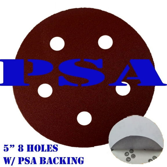 MTP ® Pack of 30 5" 5 Holes PSA Self Adhesive 60/50/120/180/240/320 Grit Sanding Abrasive Disc Stick On Sandpaper Peel and Stick Type 5 Inches Porter Cable 333 334 DA Pressure Sensitive Adhesive