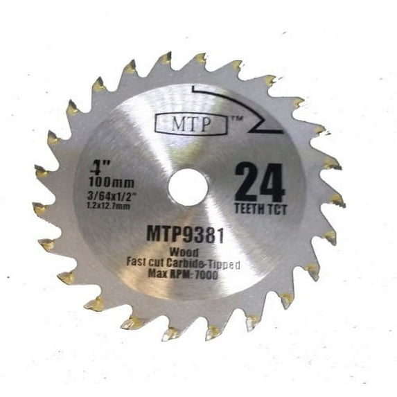 MTP ® Pack of 1/3 4" 100mm Carbide 24 Tooth Blade for Dremel Table Saw 580 580-2 588 1/2 Inche Arbor TCT Mighty Mite TCT