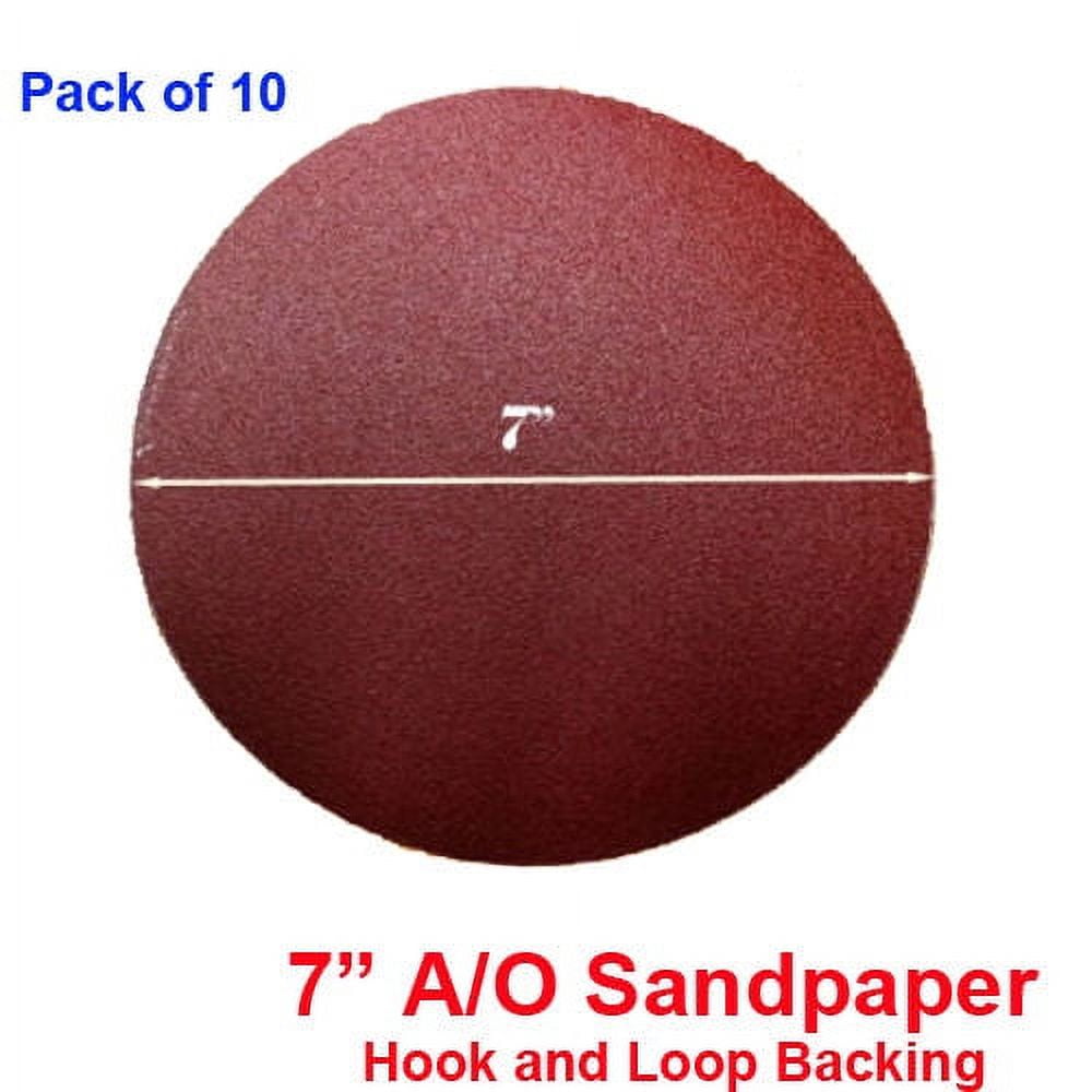 MTP Pack of 10x 7" 60 Grit Sanding Disc Paper Hook and Loop Velcro