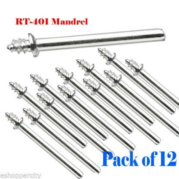 MTP Pack of 12 1/8" Shank Mandrel for Dremel 401 Rotary Tool 414 422 429 Felt  Polish Tool Jewelry Stone Hobby