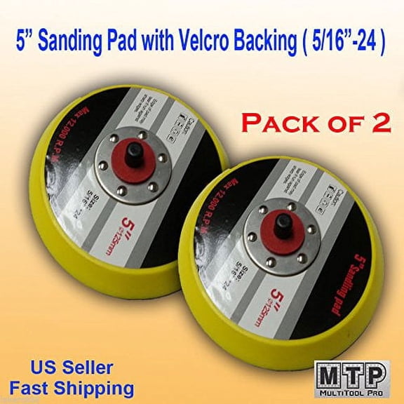MTP ? Pack of 2 5" Hook and Loop Backing Face Sanding Pad 5"X 5/16" 24 TPI Thread DA Sander Grinder Polishing