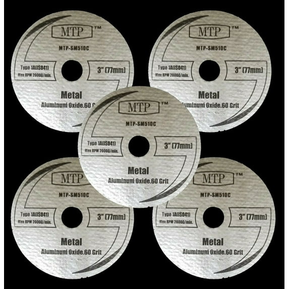 MTP ® Pack of 5 3" in Diameter Metal Cutting Wheel For Dremel SM510C 60 Grit Fit for Dremel 3" Series compact saw