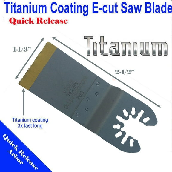 MTP ® Titanium Bi-metal Quick Release Arbor Universal Fit Multi Tool Oscillating Multitool Wood Saw Blade for Craftsman Rockwell Hyperlock Porter Cable Black & Decker Dewalt Fein Bosch