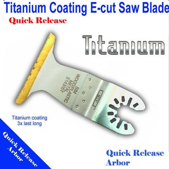 MTP ® Titanium Bi-metal Wide  Quick Release Arbor Universal Fit Multi Tool Oscillating Multitool Wood Saw Blade for Craftsman Rockwell Hyperlock Porter Cable Black & Decker Dewalt Fein Bosch