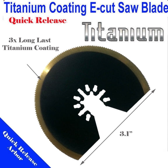 MTP ? Titanium Semi-Round Bi-metal Quick Release Arbor Universal Fit Multi Tool Oscillating Multitool Wood Saw Blade for Craftsman Rockwell Hyperlock Porter Cable Black & Decker Dt Fein Bosch