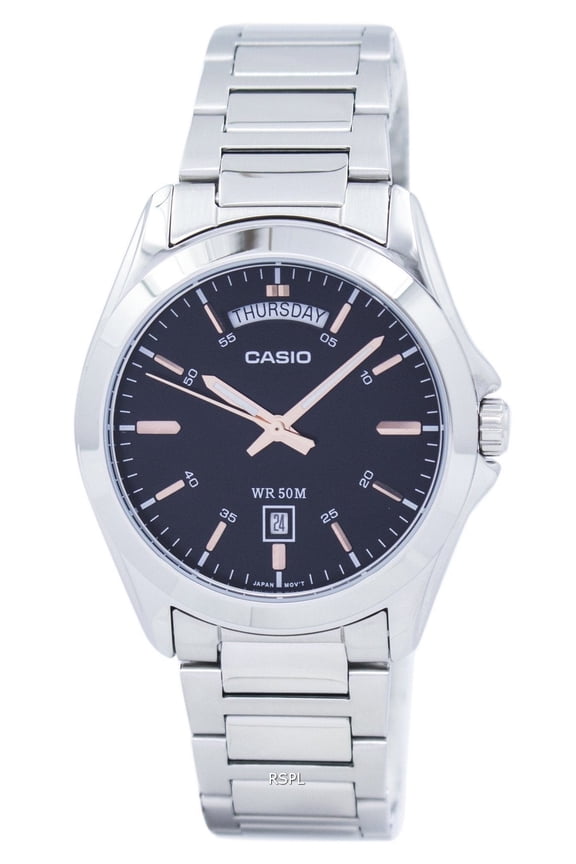 MTP1370D-1A2V Men's Standard Analog Stainless Steel Classic Day Date Watch