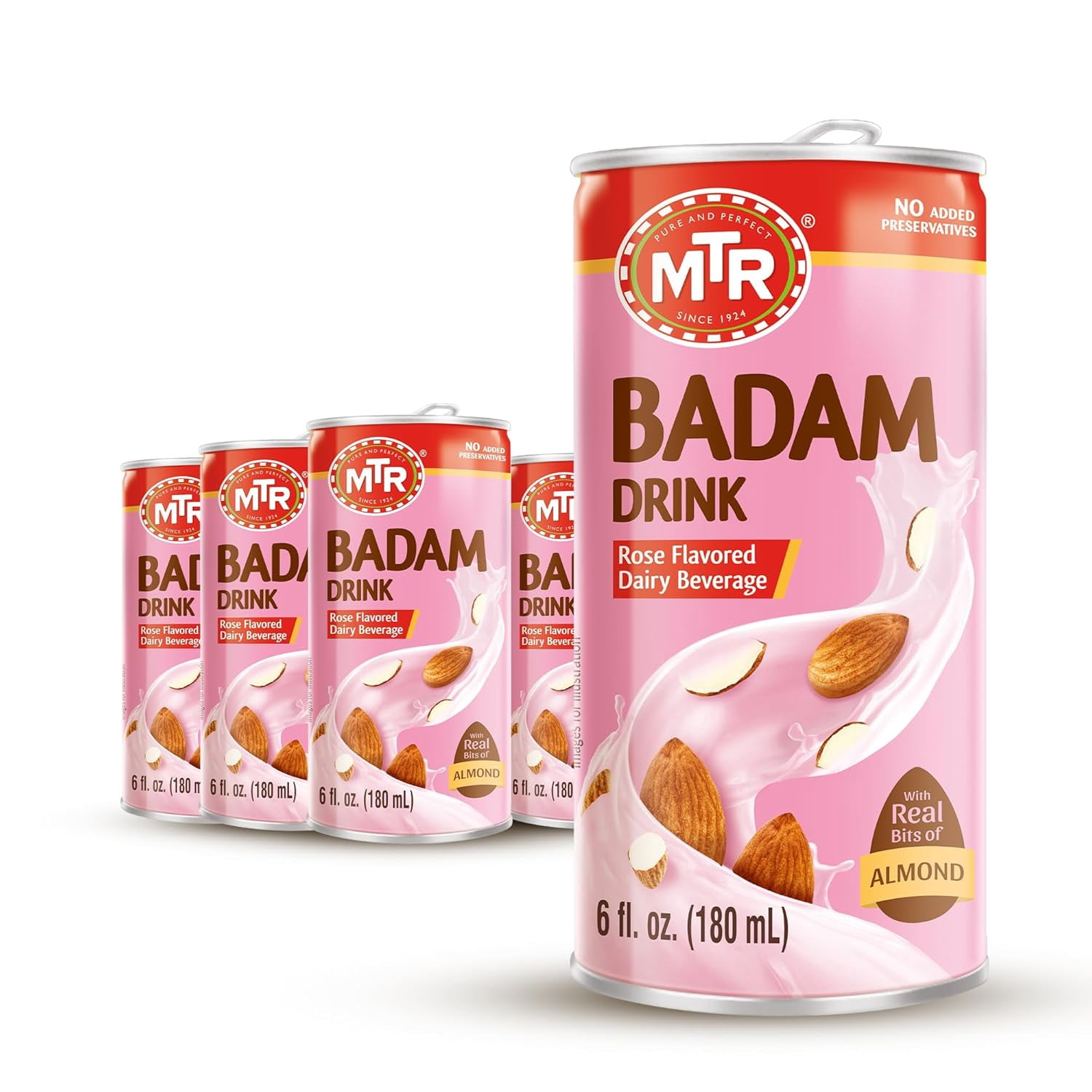 MTR Badam Drink - Rose Flavored (180ml, Pack of 6) – Indian Almond Milk ...