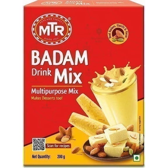 MTR Badam Drink (Almond Drink) Instant MIX - 200 gms Pack of 4