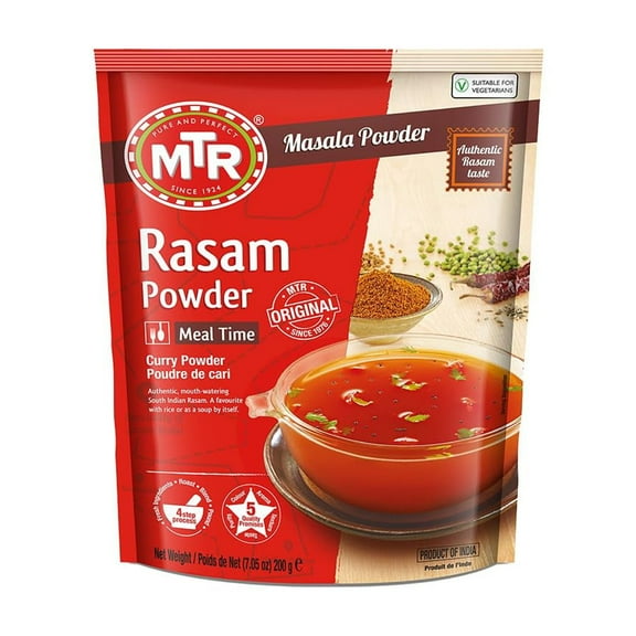 MTR Rasam Powder – Authentic Indian Blend of Coriander, Red Chilli, Cumin, Fenugreek & Asafoetida – Mouth-Watering, Perfect for Rich, Flavorful Rasam – (200g, Pack of 1)