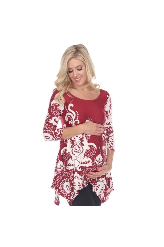 MTR1301-06-S Burgundy Maternity Ganette Tunic - Small
